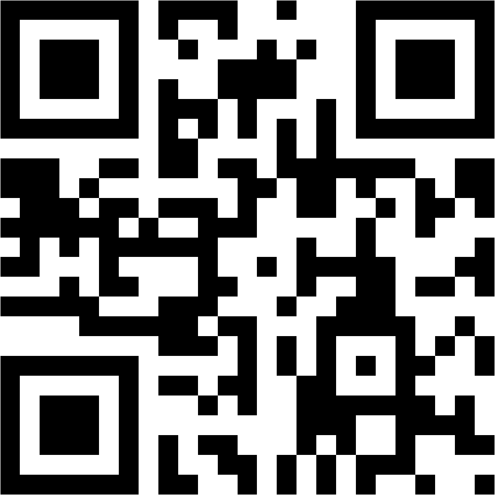 A large QR code consisting of black and white squares arranged in a grid pattern.